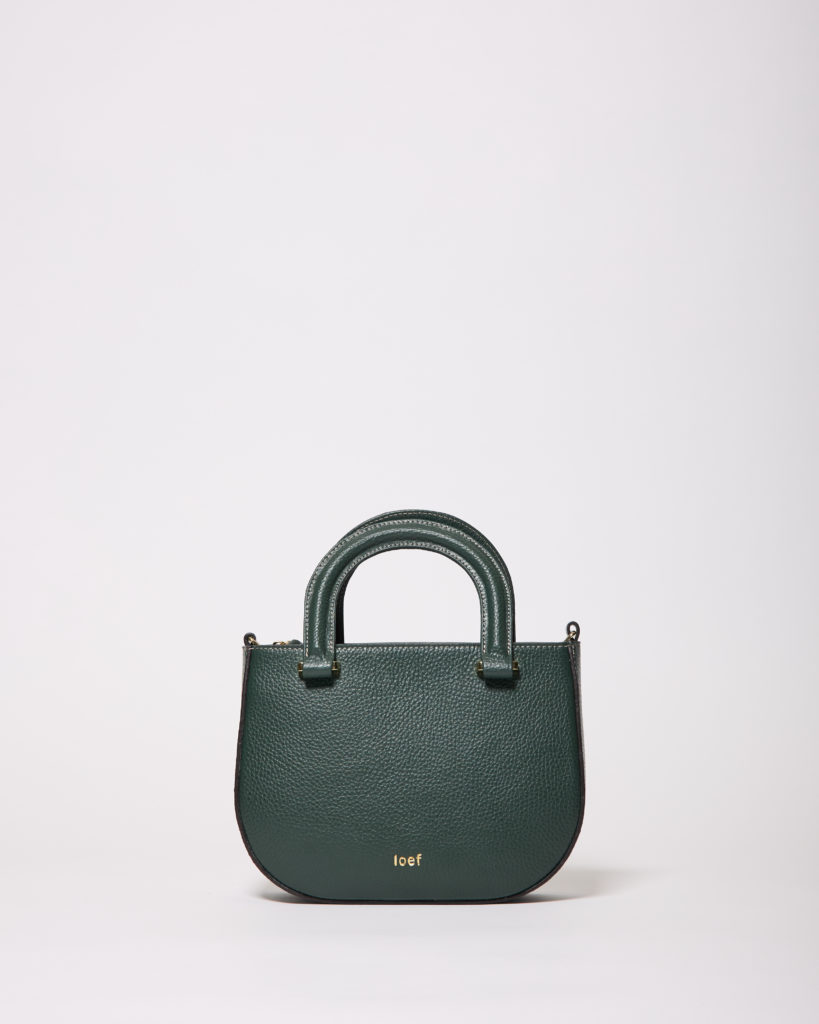 Olivia pelle martellata verde abete