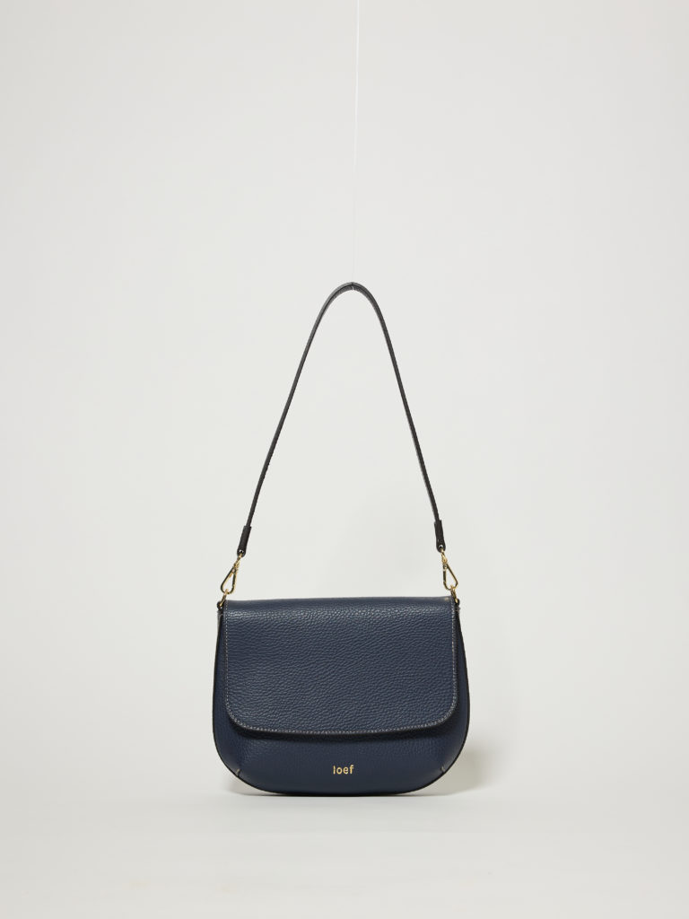 New Lia in pelle martellata blu