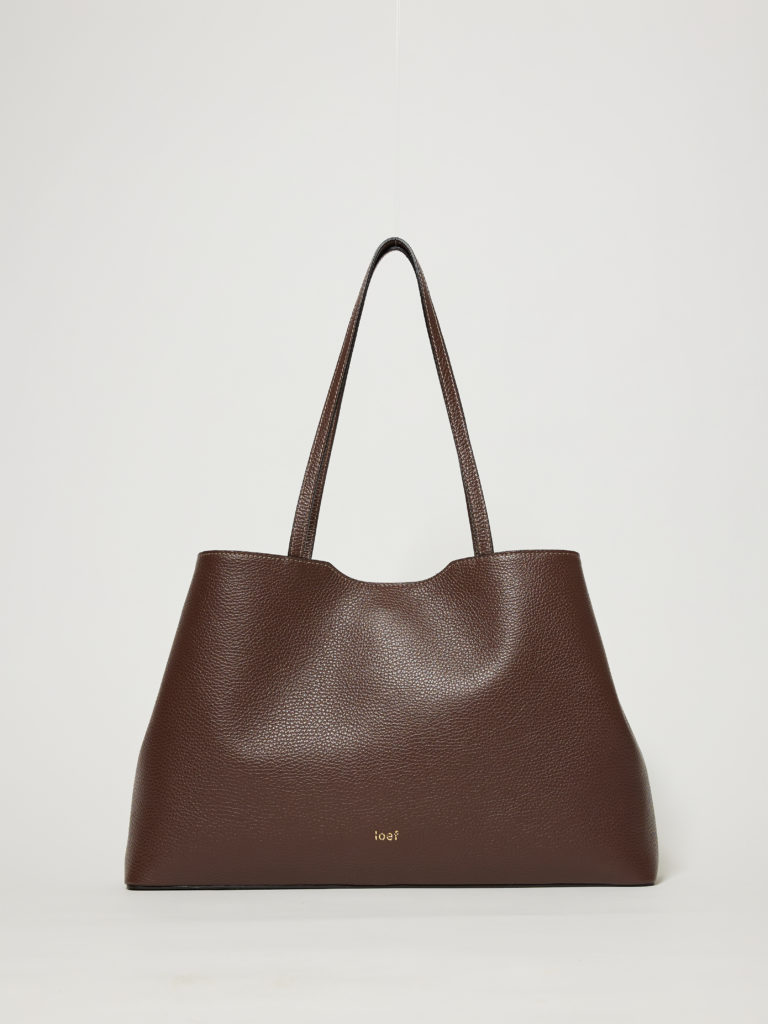 Mercie in pelle martellata marrone moka