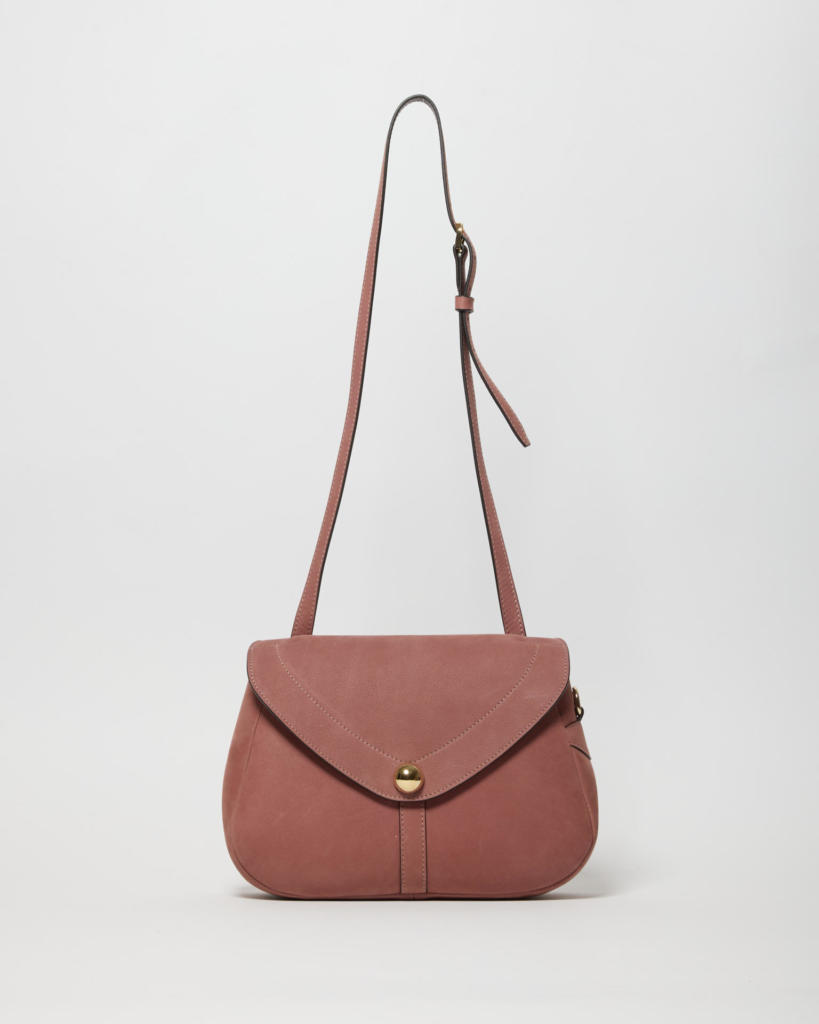 Alma borsa a tracolla in nabuk rosa