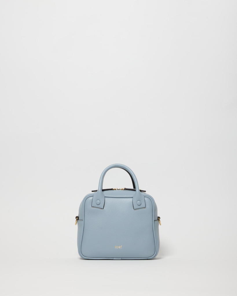 Bigottina handbag in pelle martellata celeste