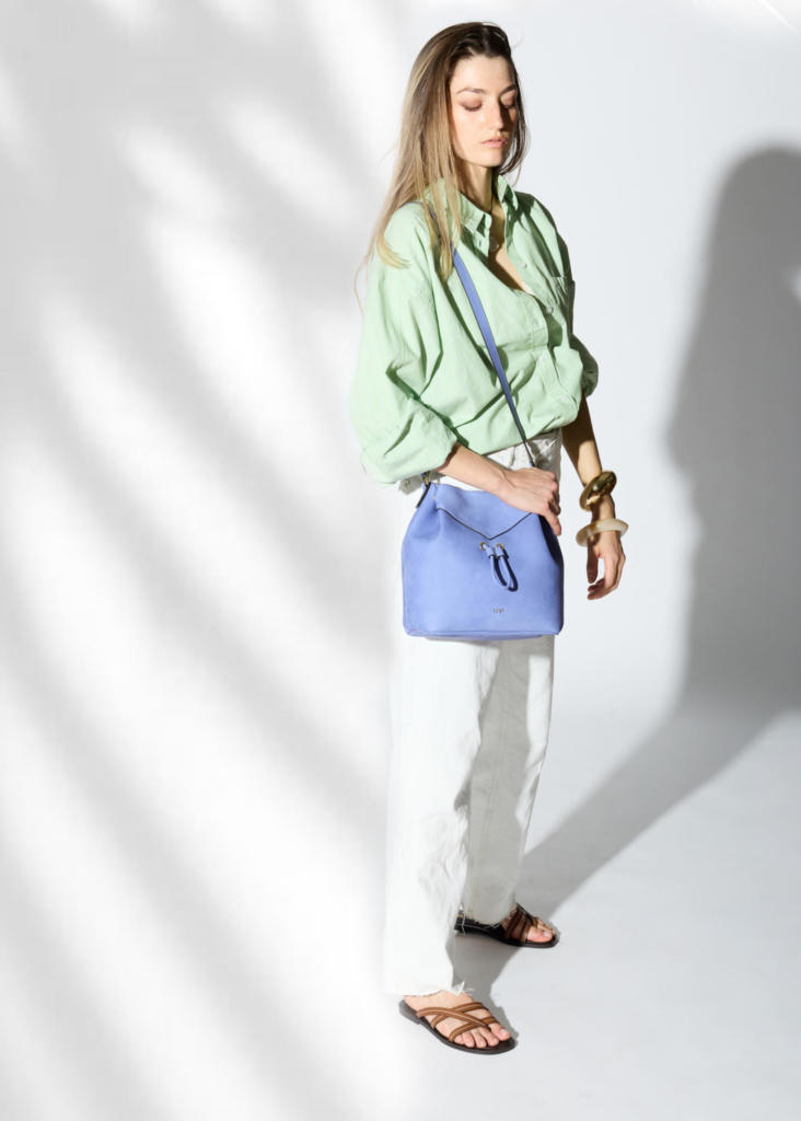 Nina secchiello in nabuk indaco