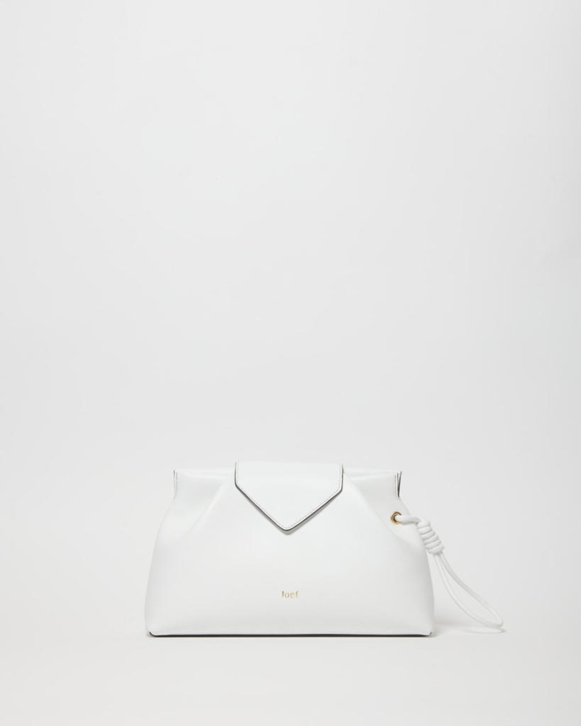 Ariette, clutch in pelle liscia bianca