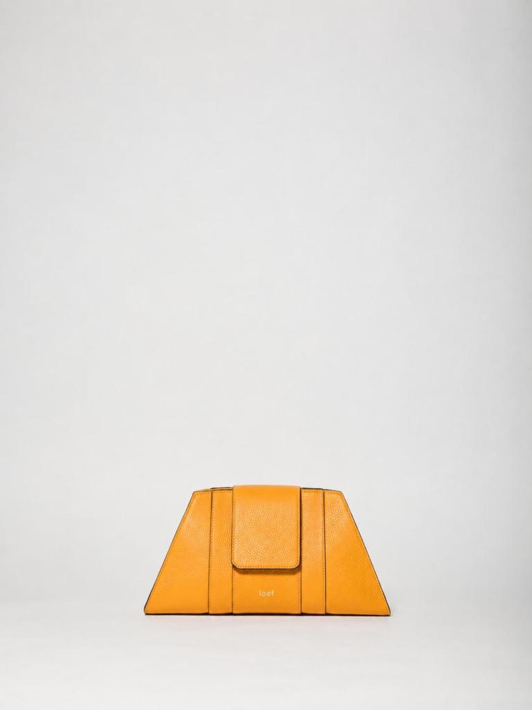 Lotus clutch in pelle martellata arancione