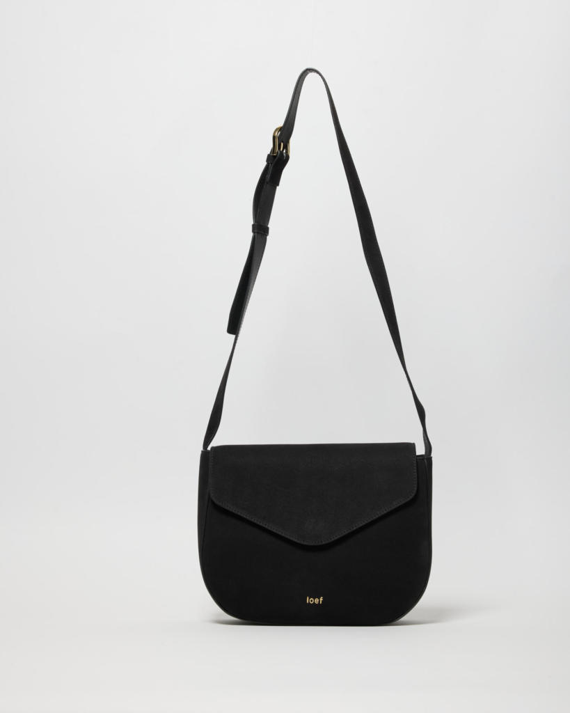 Marta crossbody bag in nabuk nero