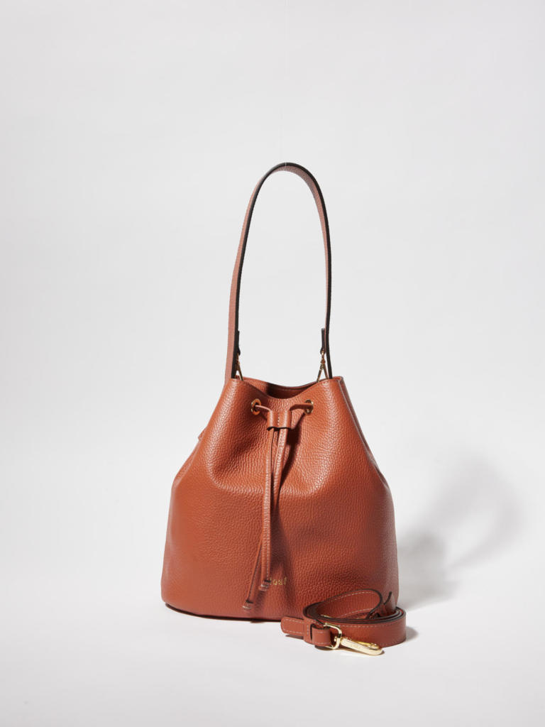 Leopold Maxi secchiello in  pelle martellata terracotta