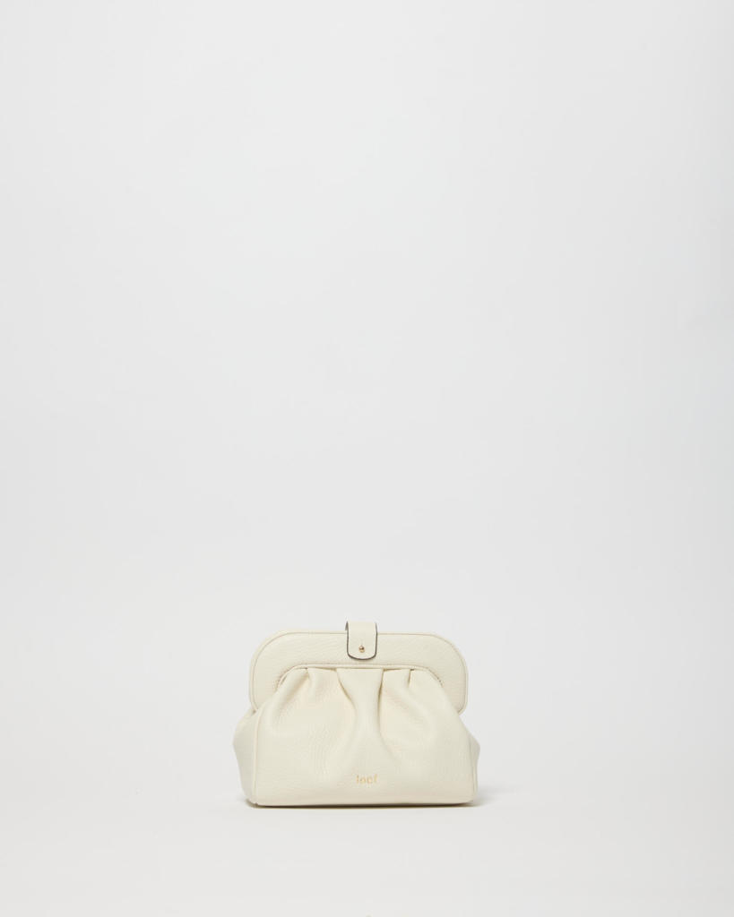 Mini Robby mini pouch martellata bianco latte