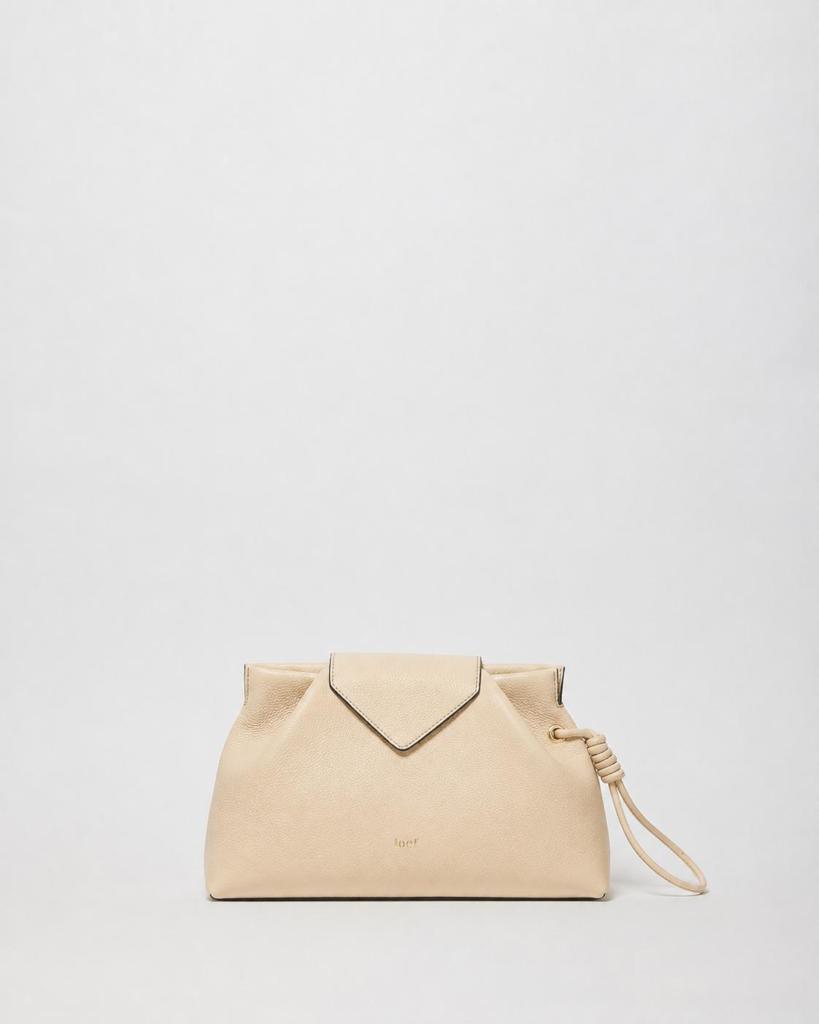 Ariette, clutch in pelle martellata  fine beige