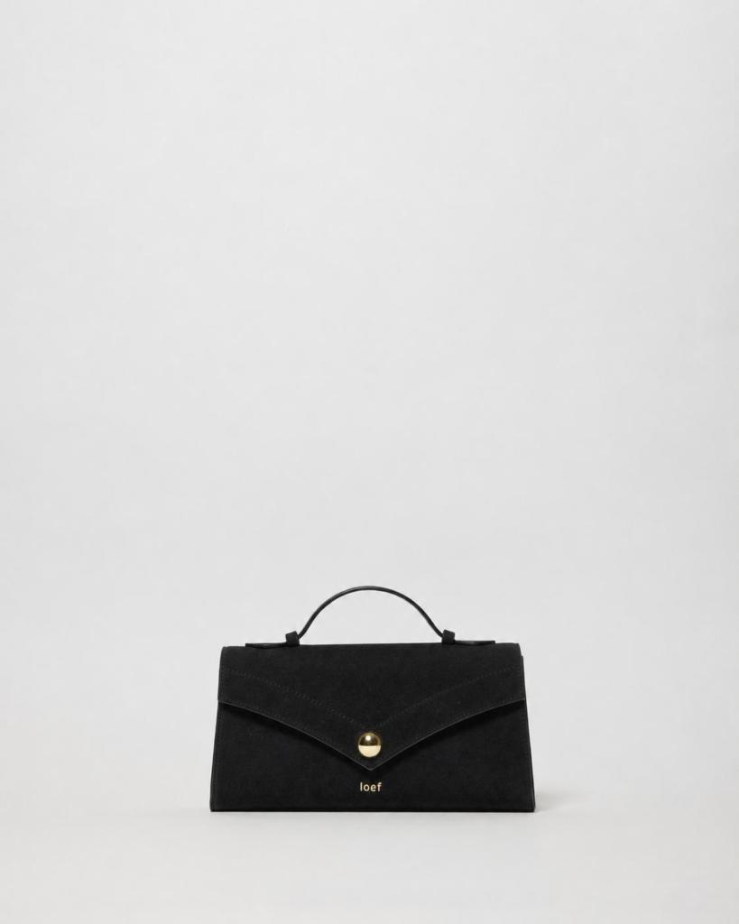 Cleo clutch bag nabuk nero