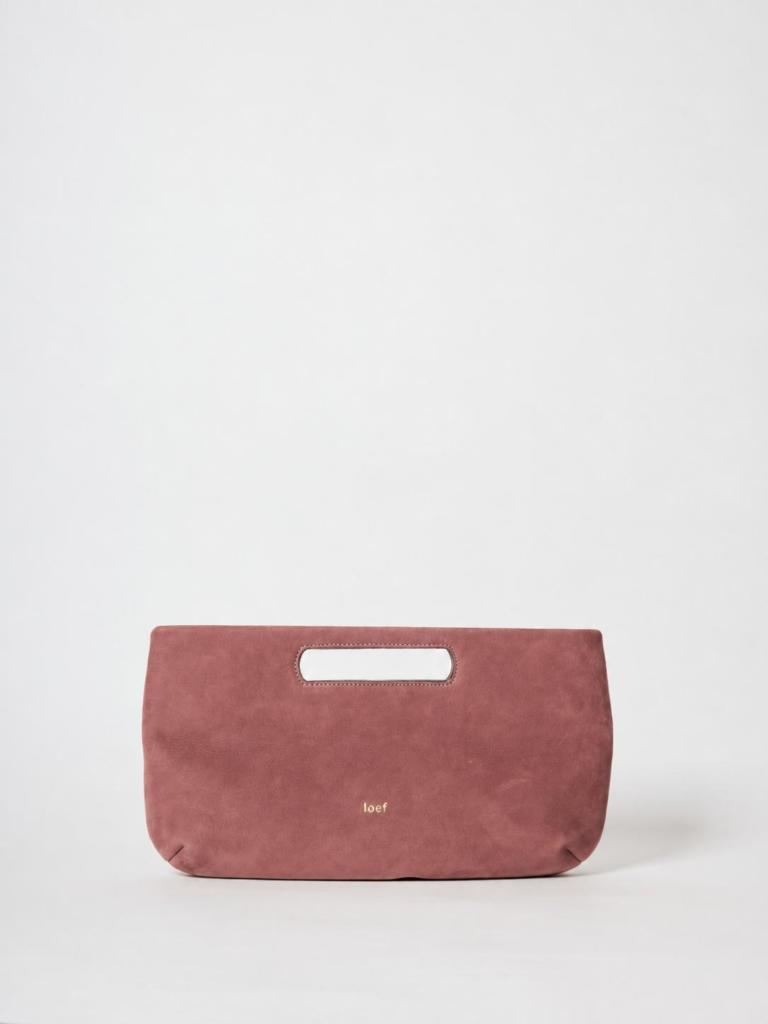 Dalia pouch in nabuk grigio