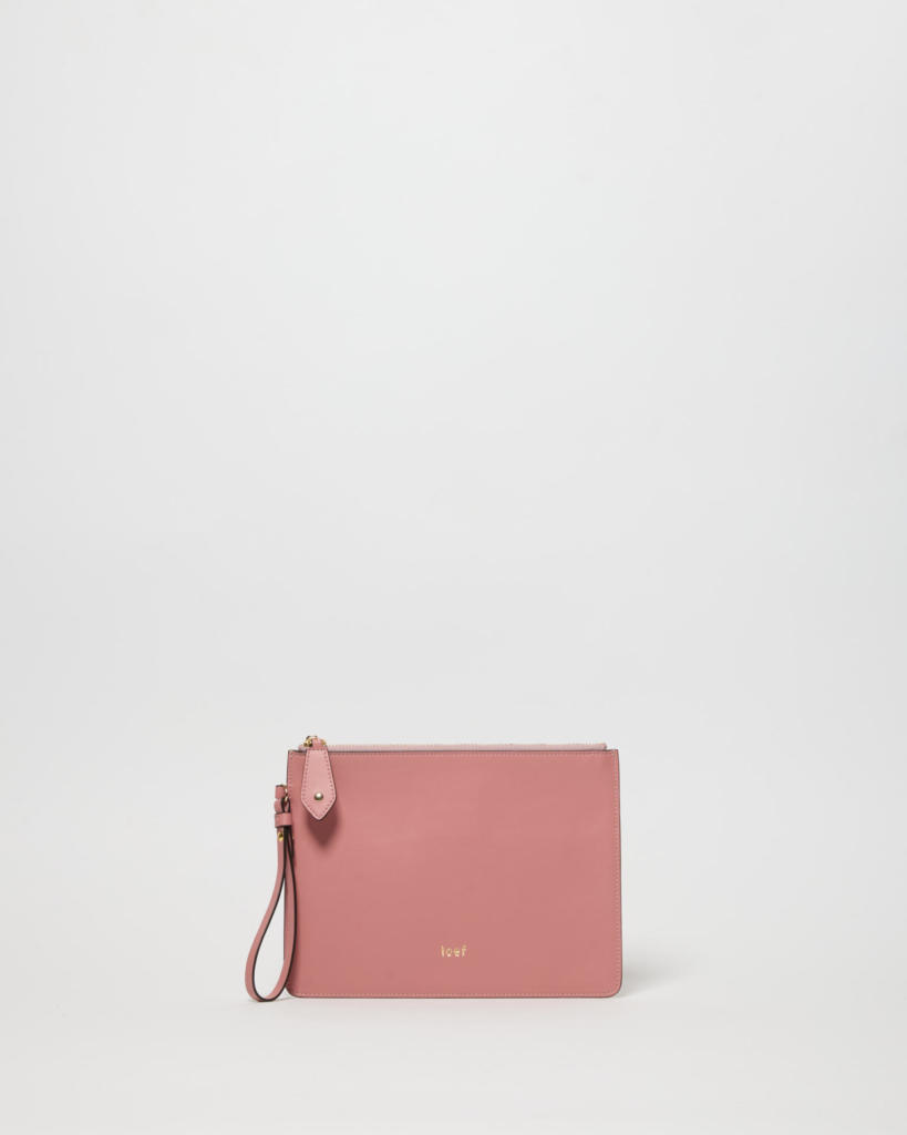 Vega slim pouch in pelle liscia rosa