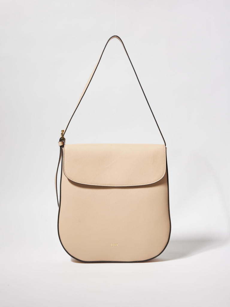 Augusta borsa a spalla e tracolla in  pelle liscia beige