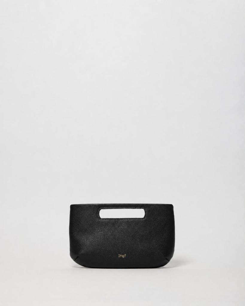 Mini Dalia, mini bag in pelle martellata nera