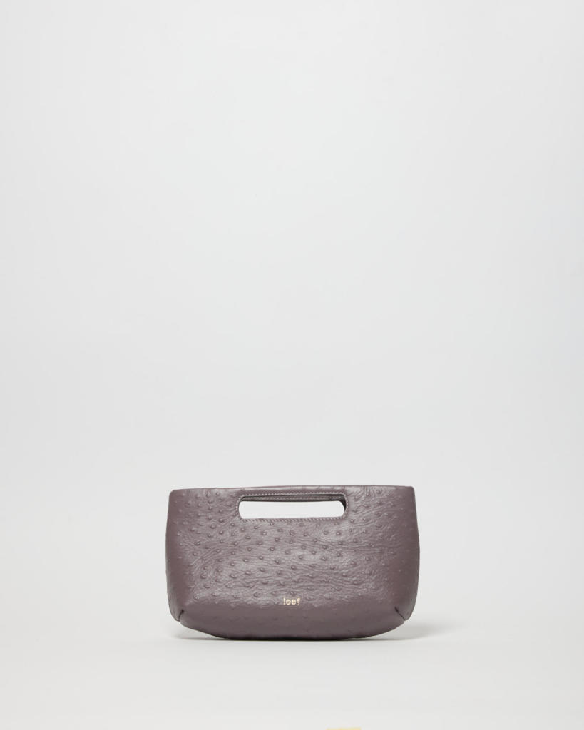 Mini Dalia Borsa Piccola in Pelle Stampa Struzzo Color Lavanda