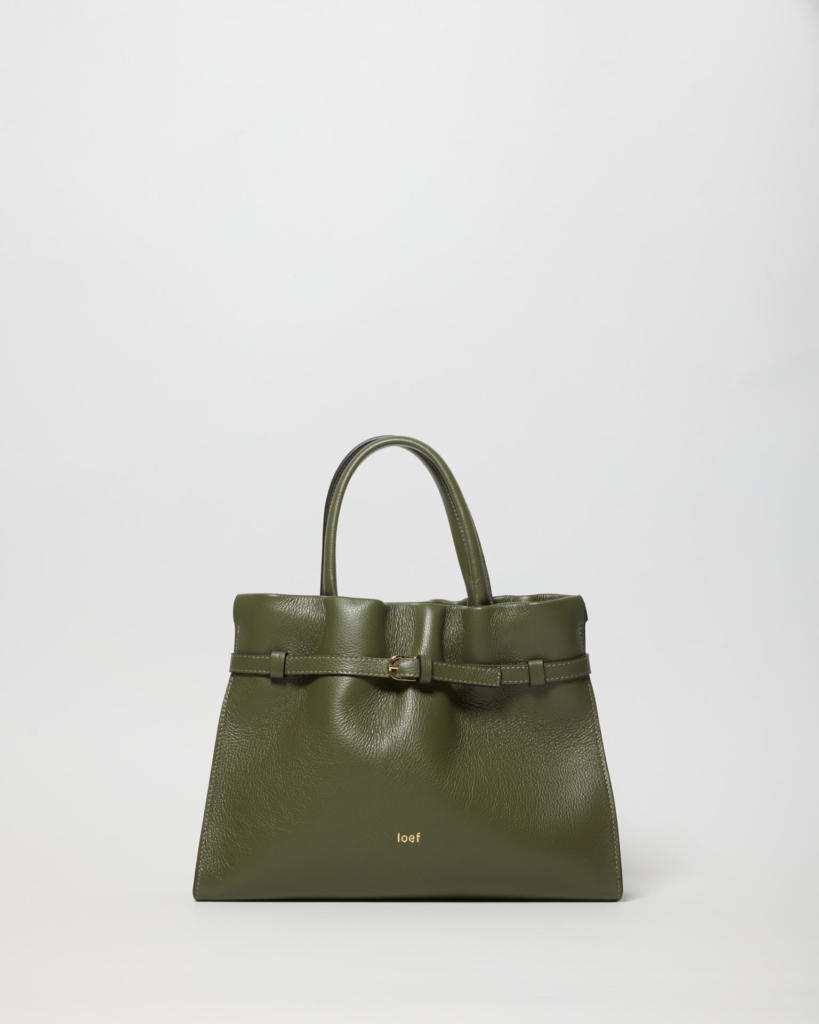 Lilia Borsa in a Mano o Tracolla in Pelle Martellata grana fine Verde