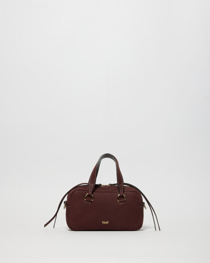 Soft Mini Borsa piccola a Mano in Nabuk Bordeaux