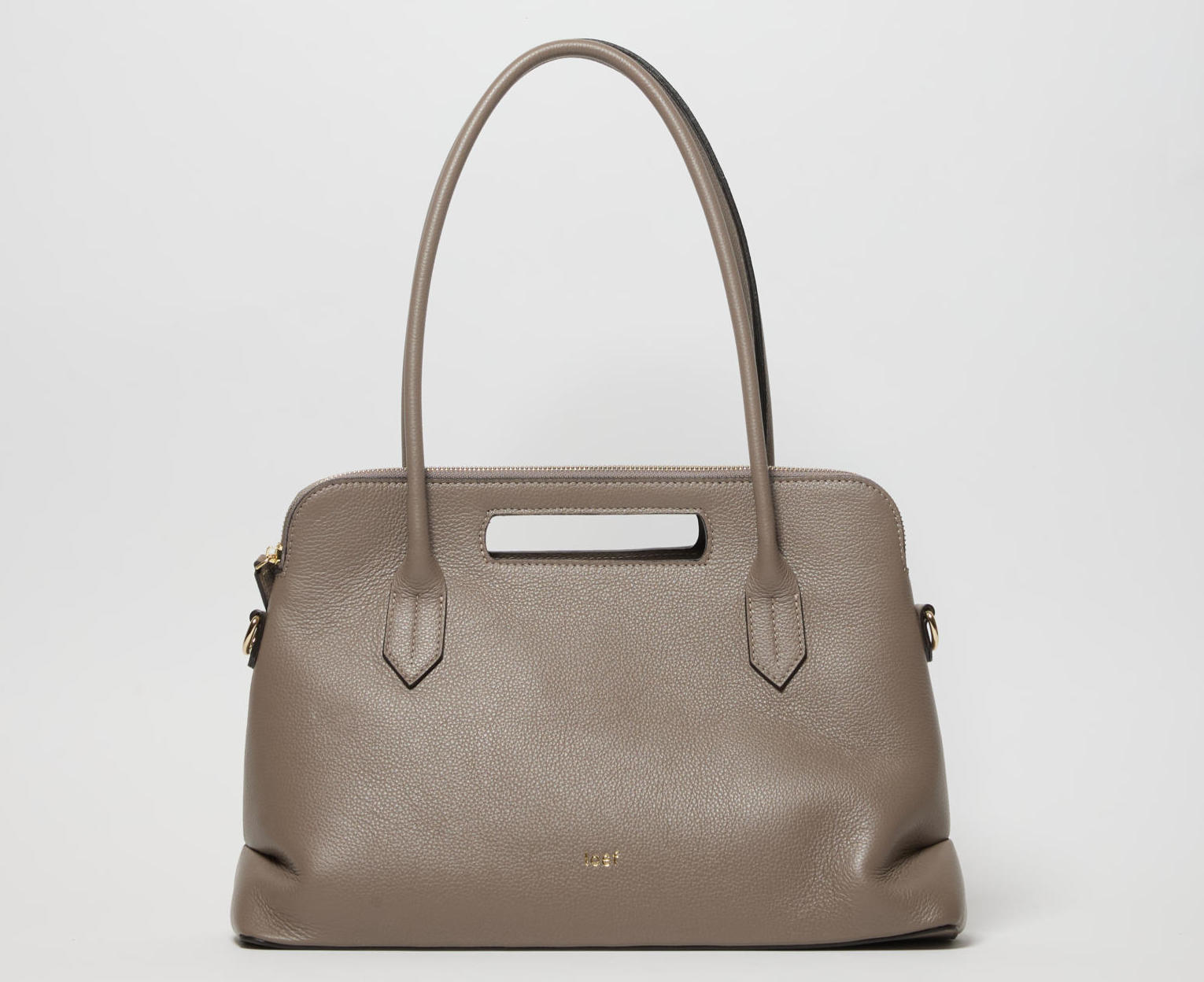 Borsa IOEF in pelle martellata a grana fine color taupe