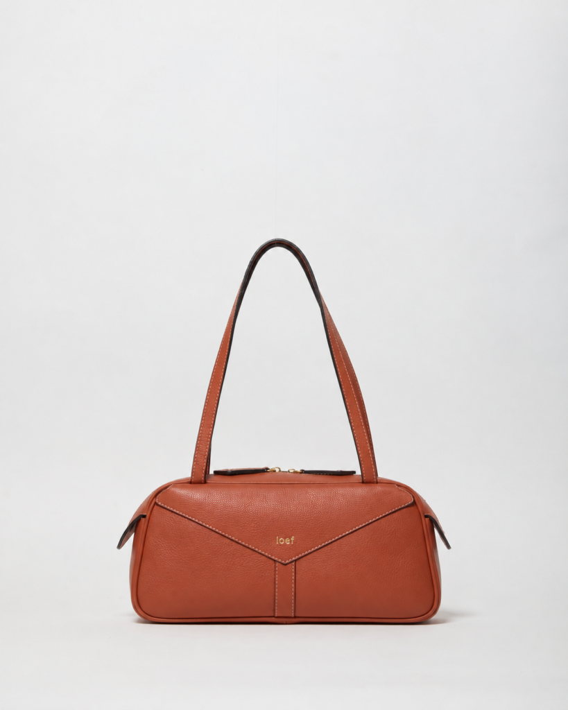 Aria borsa a spalla in pelle martellata Ruggine Made in Italy IOEF