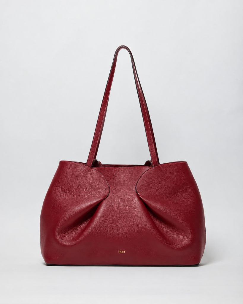 Every Day tote bag in pelle martellata Rosso Rubino Made in Italy IOEF