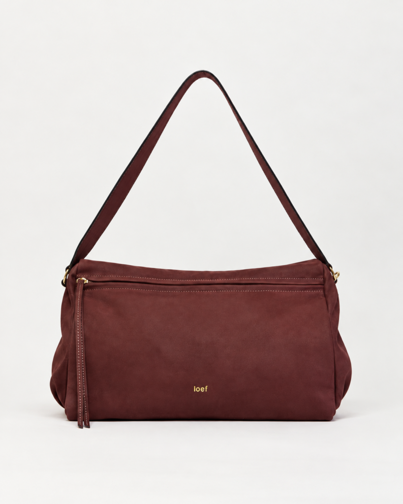 Jill borsa a spalla in nabuk Bordeaux Made in Italy IOEF