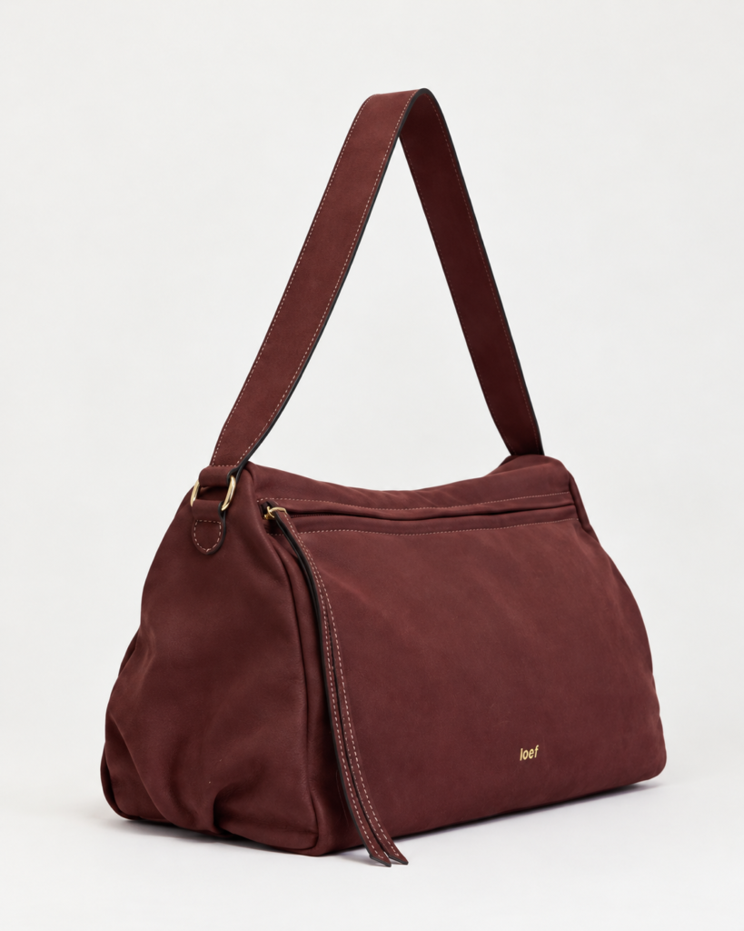 Jill borsa morbida Bordeaux vista laterale