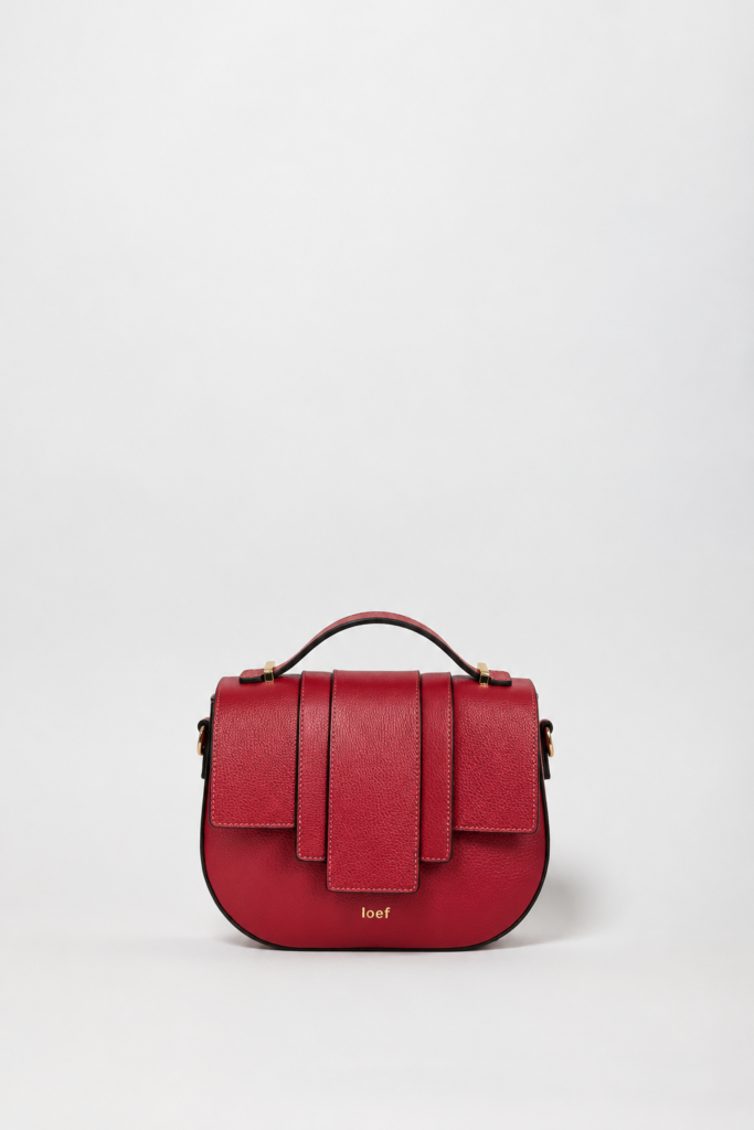 Kim Red pebbled leather bag Made in Italy IOEF