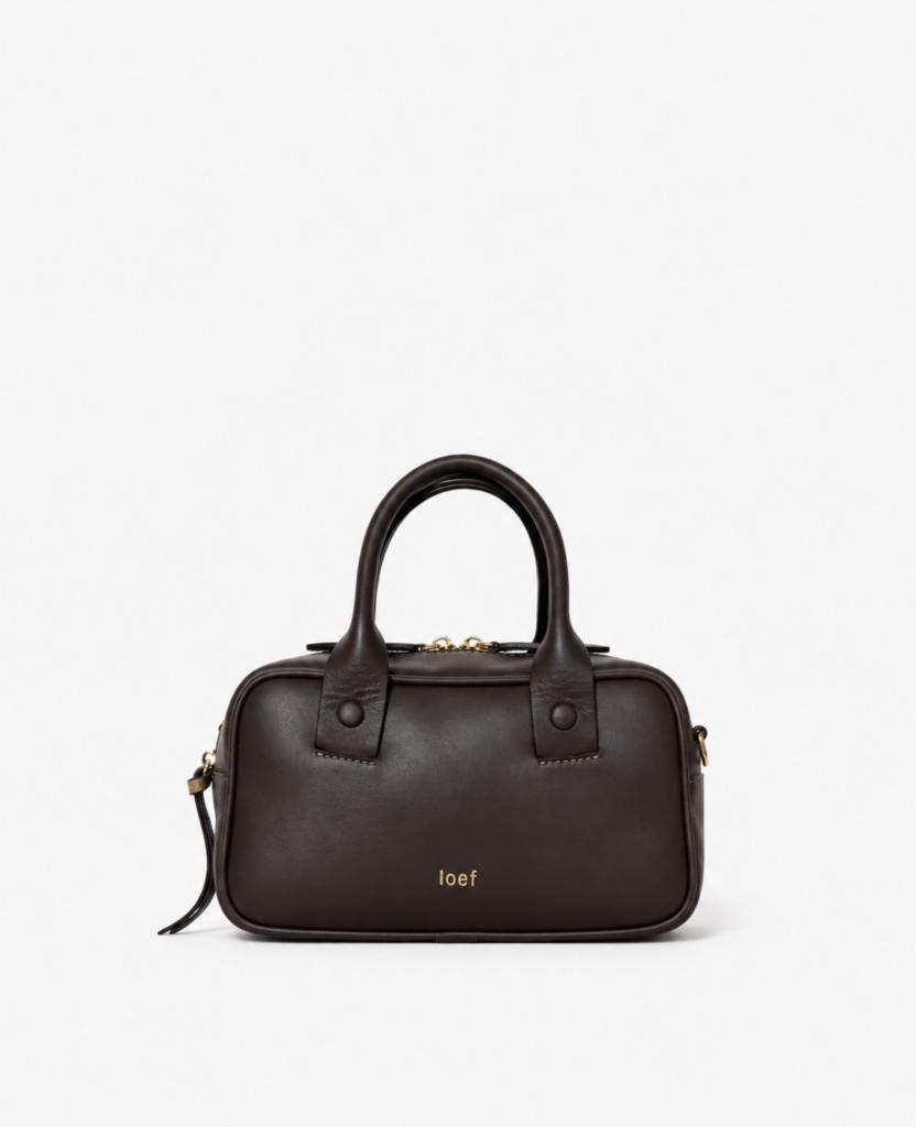 Tilda Mini Borsa a Mano e Tracolla in Pelle Liscia Testa di Moro, Made in Italy