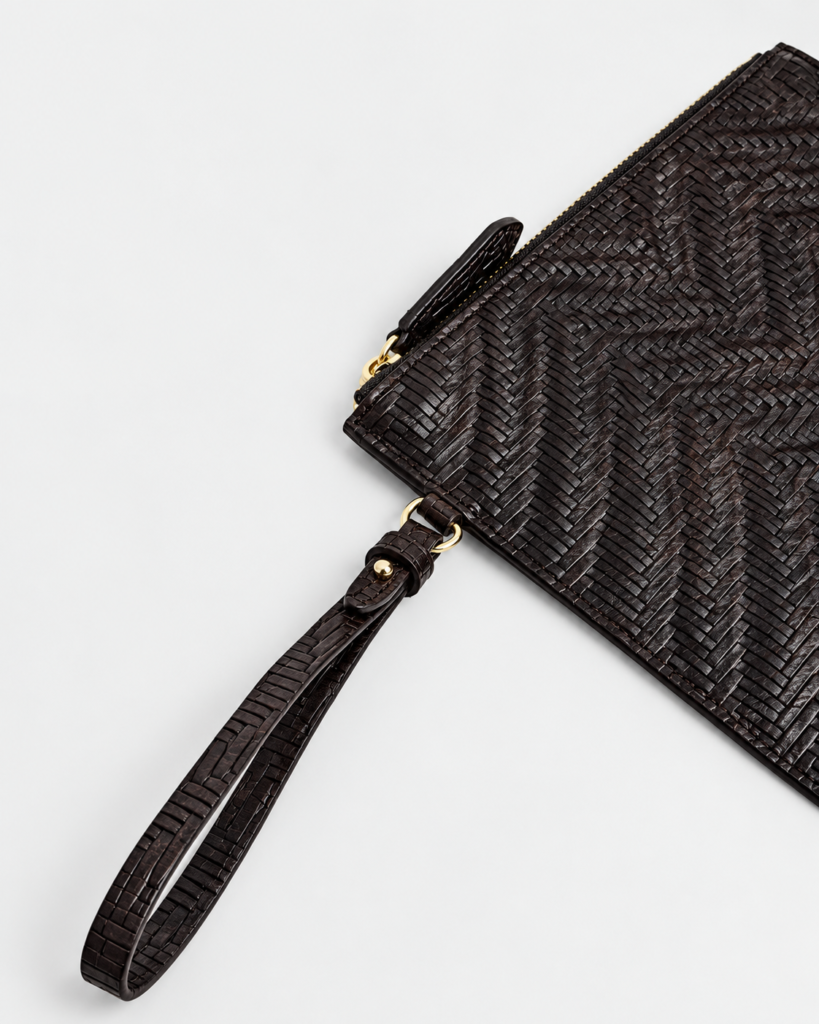 Vega pochette Testa di Moro con manicotto in pelle