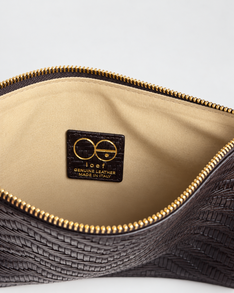 Vega pochette Testa di Moro con chiusura superiore zip